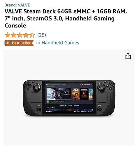 Valve Steam Deck 64gb Emmc 16gb Ram 7 Inch Steamos 30 Handheld