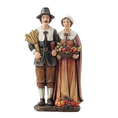 Harvest Pilgrim Couple Statue Kirklands Pilgrim Harvest