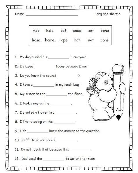 First Grade Phonics Worksheets Short Vowels Free Worksheets Samples