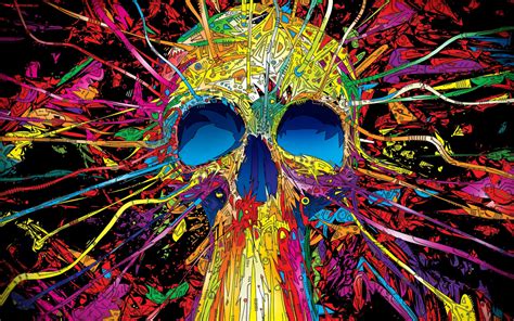 Solve Psychedelic Skull Jigsaw Puzzle Online With 416 Pieces