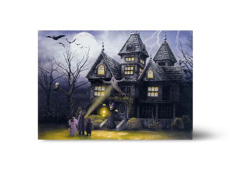 Way To Celebrate Halloween Wall Art Haunted House Led Light And Sound