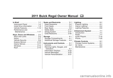 Buick Regal 2011 Service Manual 368 Pages