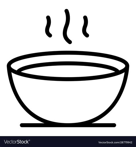 Hot Bowl Soup Icon Outline Style Royalty Free Vector Image