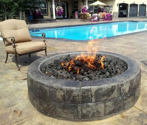 Large 54 Inch Round Outdoor Gas Fire Pit Fines Gas