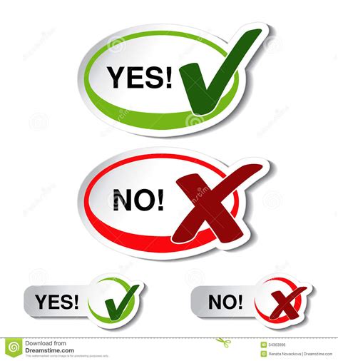 Oval Yes No Button Check Mark Symbol Royalty Free Stock Image Image