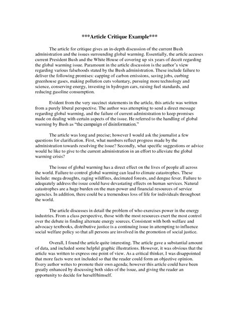 An article critique is an assignment, in which you need to evaluate a journal article or other type of although this sort of paper is quite simple, lots of students still wonder how to write a critique of an the bias itself can stem from prejudices. 008 Critical Essay Outline Format 130831 Example ~ Thatsnotus