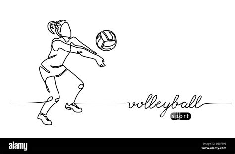 volleyball player girl woman abstract vector illustration background banner poster one