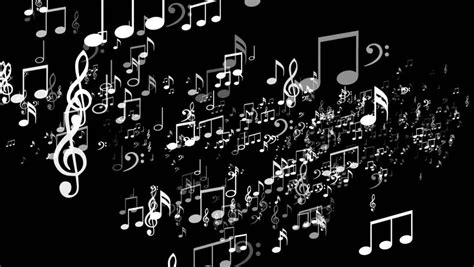 Animated Falling White 3d Music Notes In 4k Transparent Background