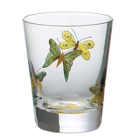 Artel Fly Fusion Painted Collection Set Of Single Old Fashioned Glasses