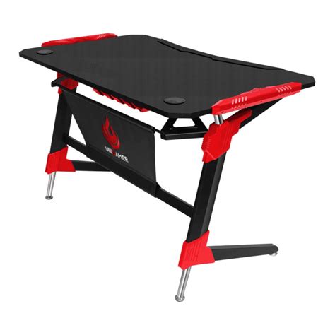 Unigamer Gaming Desk With Rgb Light 125cm Black Red