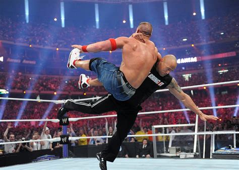 Smackdown The Rock Vs John Cena - Rock and John Cena Fight in Popular American Figting Show WWE HD Photos