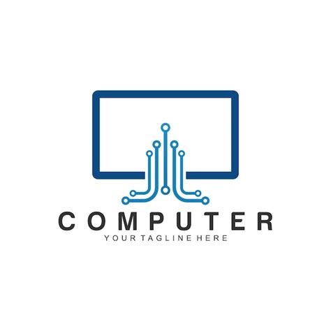 Premium Vector Computer Logo Vector Design Template