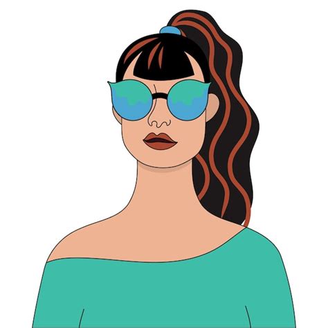 Premium Vector Beautiful Girl In Sunglasses Vector Illustration