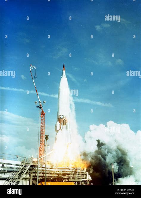 Atlas Missile Launch Stock Photo Alamy