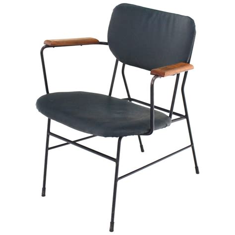 Rare Design Bent Wire Frame Wood Arm Mid Century Modern Dining Side Chair For Sale At 1stdibs
