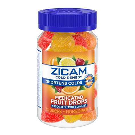 Zicam Cold Remedy Zinc Medicated Fruit Drops Assorted Flavors Homeopathic Cold Shortening