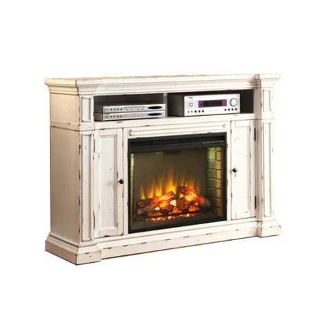 The top shelf surface is a black/espresso finish. Legends Furniture New Castle 58" TV Stand with Electric ...