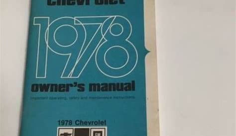 1978 Chevrolet Owners Manual. Original | eBay