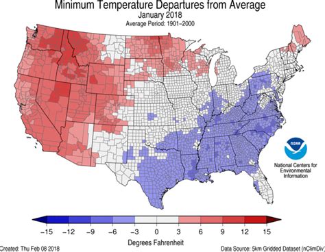 National Climate Report January 2018 County Temperature And