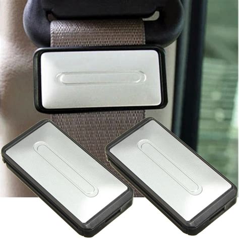 2x silver car seat belt comfort strap adjuster stopper support clip safety aid ebay