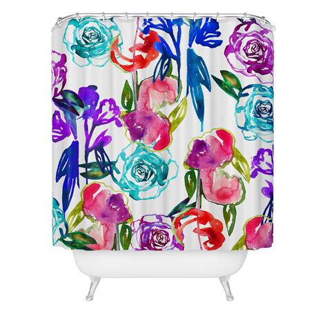 Abstract Watercolor Florals Shower Curtain Holly Sharpe