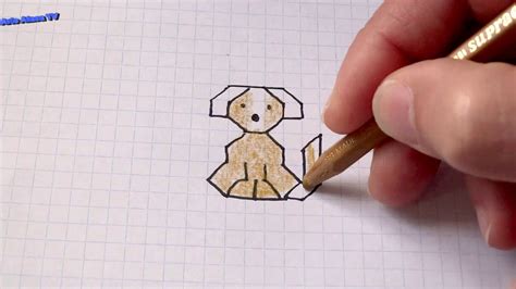 Como Desenhar Um Cachorrocão Em Papel Quadriculado Simples De Fazer