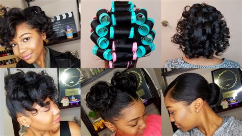 How To Roller Set Hair Roller Setting Tutorial 2017 Relaxed Hair Youtube
