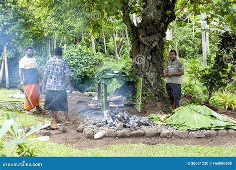 Fijian Cooking Food Underground Lovo Royalty Free Stock Photo