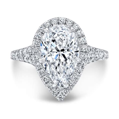 Pear Shaped Halo Ring Engagement Rings Bridal