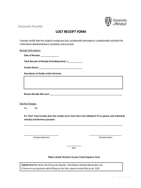 Printable Lost Receipt Form Printable Form Templates And Letter