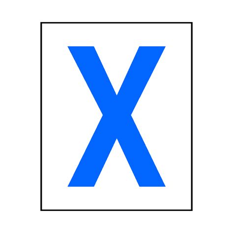 Letter X Sticker Blue Safety Uk