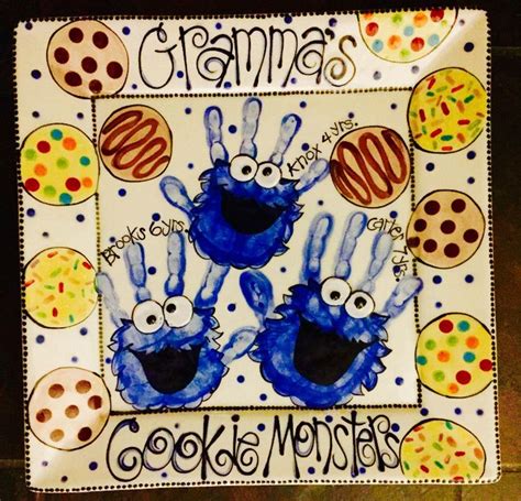 Cookie Monster Hands😜 Pottery Painting Hand Painted Monster Cookies