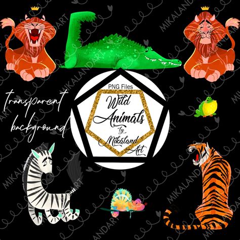 Wild Animal Clip Art Hand Drawn Planner Sticker Cute Lion Etsy