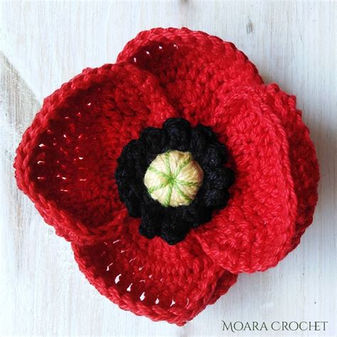 Crochet Poppy Flower Free Crochet Pattern Moara Crochet