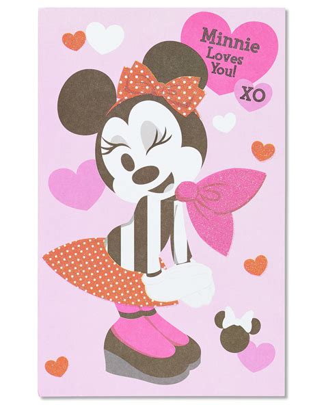 American Greetings Minnie Mouse Hearts Day Valentines Day Card With