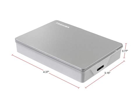 TOSHIBA TB Canvio Flex Portable External Hard Drive USB Model HDTX XSCCA Silver Newegg Com