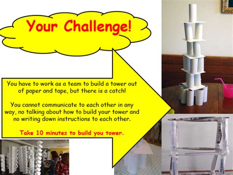 Paper Tower Challenge Team Building Ks1 Ks2 Ks3 Ks4 School