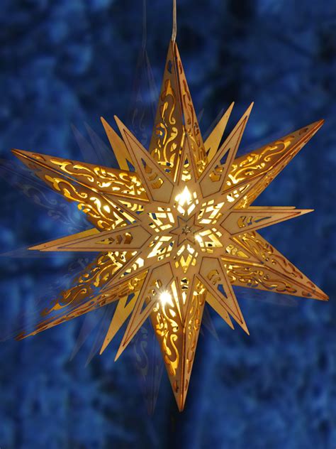 Led Wooden Hanging Star Light Up Christmas Decoration Window Natural
