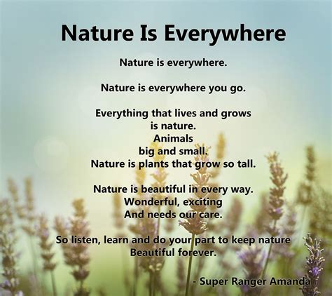 Nature Is Everywhere A Poem By Super Ranger Amanda Nature Poem