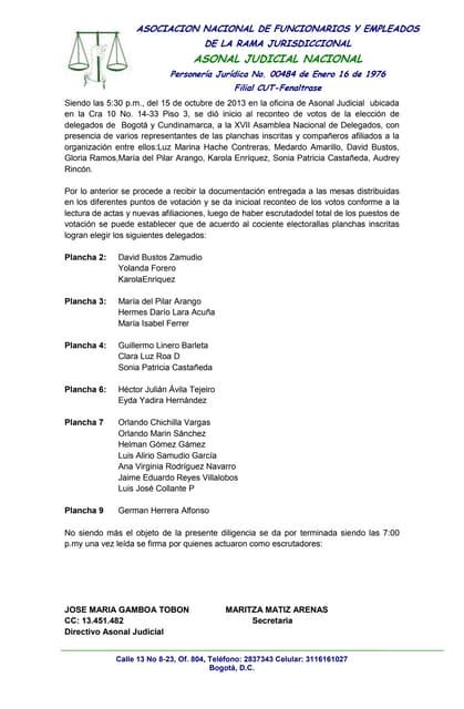 Acta Delegados Bogota Pdf