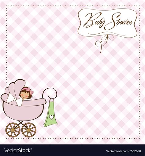 Baby Girl Announcement Card Royalty Free Vector Image