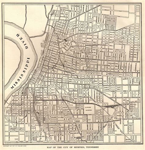 1927 Antique Memphis City Map Of Memphis Tennessee Street Map Etsy