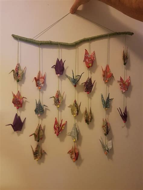 Paper Crane Wall Hanging Paper Crane Hanging Art Girls Room Decor