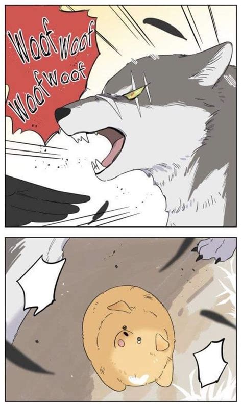 Papa Wolf And Puppy Comic Is Melting Hearts | Cute fantasy creatures