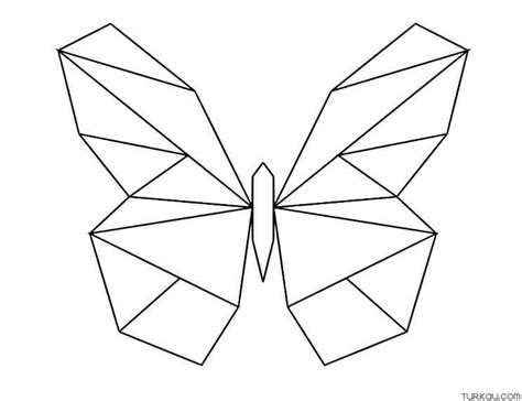 Butterfly Origami Coloring Page Turkau