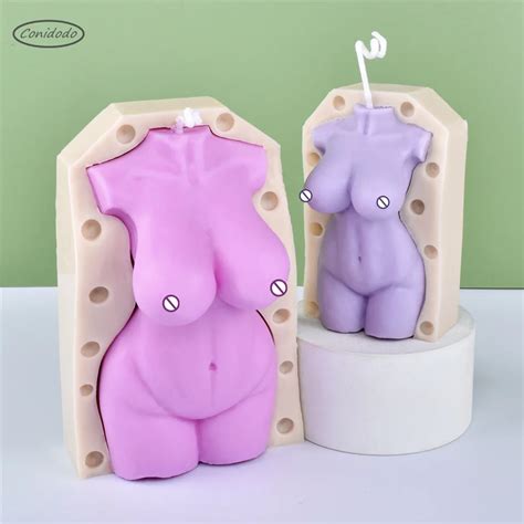 Erotic Naked Torso Silicone Body Candles Mold Waist Realistic Shape