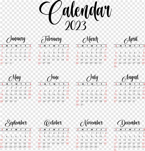 Calendario 2023 Png Pngwing