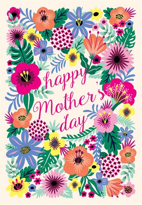 Whimsical Bouquet Printable Mothers Day Card Free Printable Mothers Day Cards Popsugar