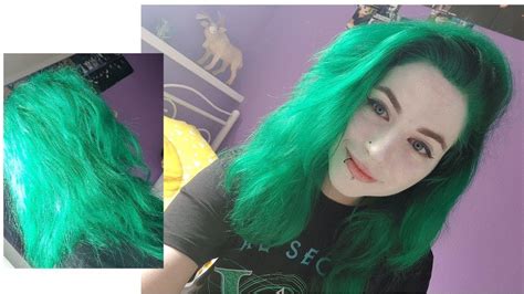 Dyeing My Hair Green With Green Envy Manic Panic Youtube