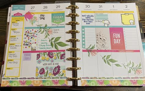 Flowing Flowers Happy Planner Layouts Planner Layout Happy Planner